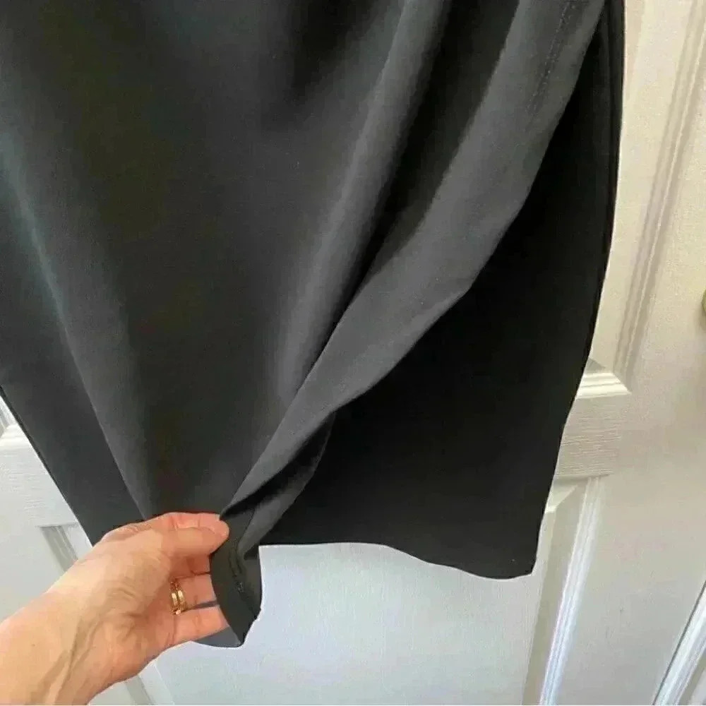 Le Chateau Black Cocktail Dress Off Shoulder Bardot Lace Bodice Formal LBD XS - Picture 9 of 16